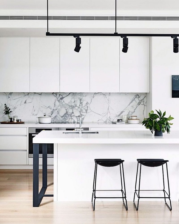 Những mẫu đá marble trắng ốp bếp hoàn hảo 1