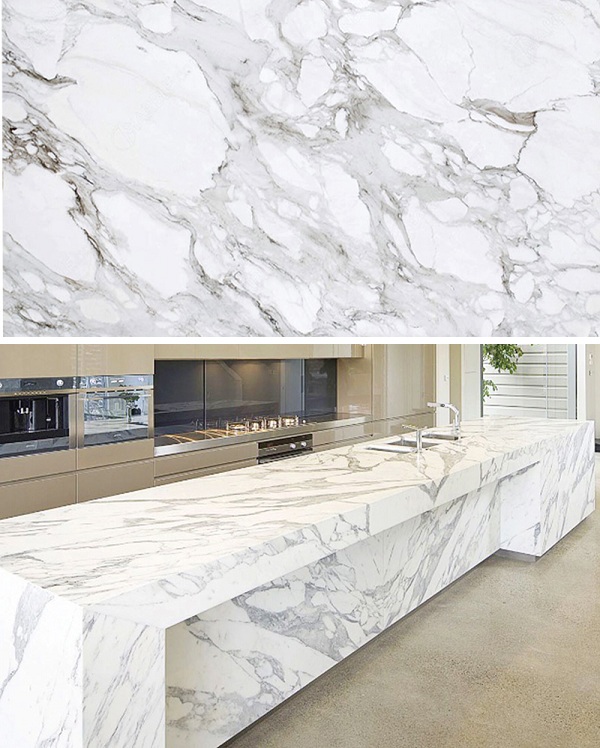 Những mẫu đá marble trắng ốp bếp hoàn hảo 11