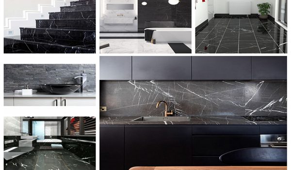 5 không gian đẹp miễn chê với đá marble đen tia chớp